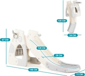 Tobogan pliabil cu panou de baschet și aruncare inele
