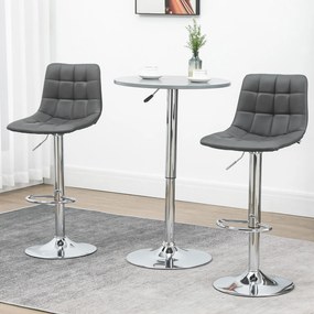 HOMCOM Set de 2 Scaune de Bar cu Spătar, Pivotante la 360° cu Suport pentru Picioare 42x45x89-110 cm, Gri | Aosom Romania