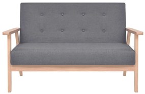 244652 vidaXL Canapea cu 2 locuri, gri închis, material textil