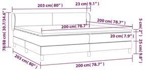 Pat box spring cu saltea, crem, 200x200 cm, textil Crem, 200 x 200 cm, Design simplu