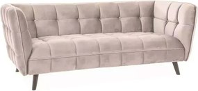 Canapea CASTELLO 3, bej/wenge, stofa catifelata/lemn/PAL, 200x85x78 cm
