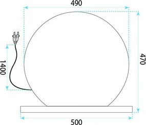 Oglindă LED HOLLYWOOD L. Gold 50 cm