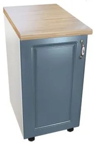 Corp inferior cu 1 Usa Zebra, Alb / MDF Albastru, si blat Artar 40 x 85 x 60