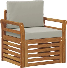 vidaXL Set de canapele de exterior cu pernă natural 75,5 x 63 x 73 cm