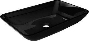 Mexen Megan chiuvetă de sticlă deasupra blatului 56 x 36 cm, neagră - 24135670