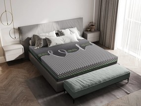 Saltea Bedora Cloud Activ 180x200 cm, 7 zone, latex, medie/tare, 23 cm, husa cu cristale minerale