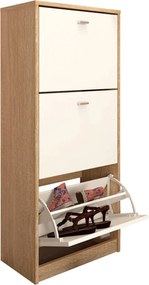 Pantofar VIVAT NEW TYP 2, alb/stejar sonoma, PAL melaminat, 50x28x116