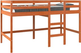 vidaXL Pat Loft Maroniu cerat 90 x 190 cm Lemn de pin masiv