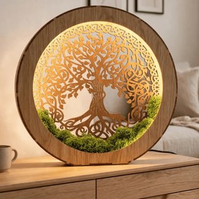 SENTOP | Lampă de masă Arborele Vieții cu mușchi | ZIVENA