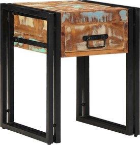 vidaXL Masă laterală cu sertar 40 x 40 x 50 cm Lemn recuperat masiv