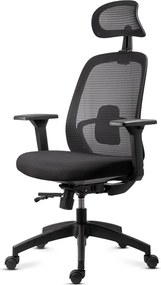 Scaun de birou ergonomic din mesh cu brațe 3D și spătar rabatabil OFF 404 negru