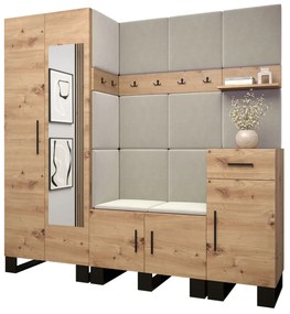 Set mobilier pentru hol Amanda 13 (Stejar artisan + bej). 1085965