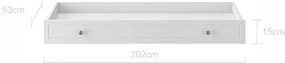 Sertar pentru pat Marylou alb 90x200 cm