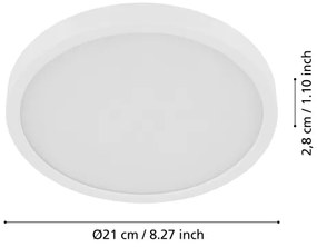Eglo 901011 - Plafonieră LED cu senzor FUEVA, 17 W, 230 V, Ø21 cm