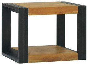 Dulap de baie suspendat, 45x45x35 cm, lemn masiv de tec Maro si negru, 45 x 45 x 35 cm, 1