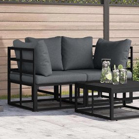 vidaXL Seturi de mobilier de exterior cu pernă cu pernă 2 pcs Negru și antracit