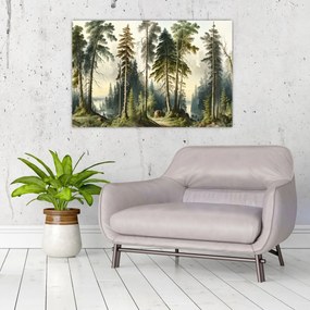 Tablou - Peisaj de epocă de păduri (90x60 cm)