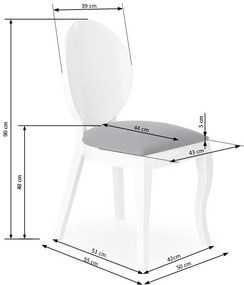 Set masa extensibila Joseph L150-190 cm + 4 scaune Verdi gri/alb