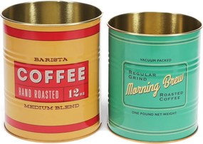 Cutii de depozitare 2 buc. din staniu decorative ø 11x13 cm Vintage Coffee – Rex London