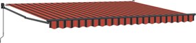 vidaXL Copertină retractabilă manuală Portocalie, Neagră și Galbenă