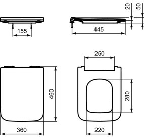 Capac wc soft close duroplast Ideal Standard Blend Cube Slim alb