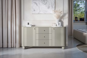 Comoda cu sertare Versper 160 cm - cașmir / aurii mânere