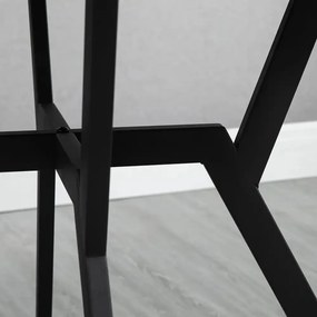 Masa rotunda de bucatarie Agatha, picior de masă din metal, blat 90 cm