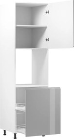 Dulap pentru alimente, alb/gri extra lucios, dreapta, AURORA D60P