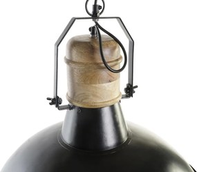 Lustră suspendată din metal și lemn de mango, negru și maro, 57 x 52 cm, „Montmédy”
