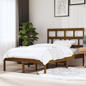 3101221 vidaXL Cadru de pat, maro miere, 140x200 cm, lemn masiv de pin