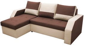 Coltar extensibil Madrid, 226x145x79 cm, 2 lazi depozitare, Reversibil, Maro/Bej