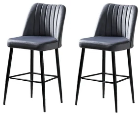 Set de scaune de bar Vento Grey and Black, 2 buc., 2 buc.