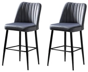 Set de scaune de bar Vento Grey and Black, 2 buc., 2 buc.