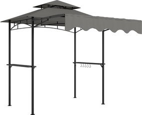 Outsunny Pavilion de grătar 242x149x248 cm rezistent la apă ignifug pavilion de grădină cu acoperiș cu dublu strat Gri | Aosom Romania