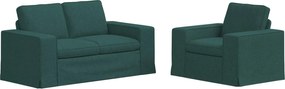 vidaXL Set de canapea 2 pcs Verde închis 182 x 80 x 82 cm țesătură