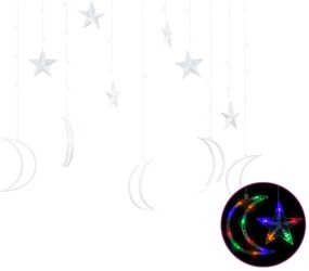 Lumini luna si stele, 138 LED-uri, multicolor, cu telecomanda 1, colourful, 138 led