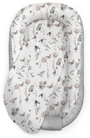 Suport de dormit Babynest Premium Bumbac si Catifea Nature Soft Grey by BabySteps, 70x35 cm