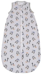 Sac dormit copii de vara 0-18 luni Kidizi Panda Grey, 100% bumbac, 80 cm, 0.5 tog