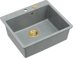 Chiuveta compozit Quadron Unique Morgan 110 gri - auriu 57x50 cm