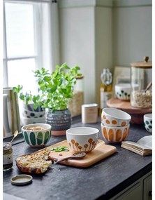 Boluri mici albe/albastre 3 buc. din gresie 500 ml Linora – Bloomingville