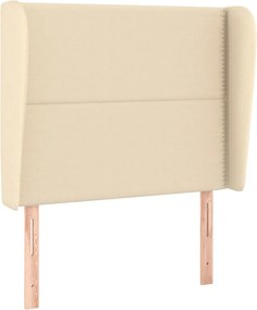 vidaXL Tăblie de pat cu aripioare, crem, 93x23x118/128 cm, țesătură