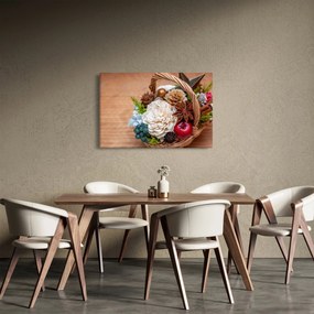 Tablou cu coș din nuiele (90x60 cm)