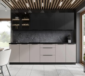 Dulap superior, negru, SIBER 60 GU-36 1F