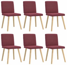 vidaXL Scaune de bucătărie pivotante, 6 buc., roșu vin, textil