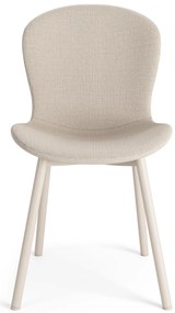 MAZZONI EXPORT FIORA Bej (material Basel 24)/cadru bej - SCAUN MODERN TAPIȚAT PENTRU SALON/SUFRAGERIE LOFT