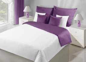 Lenjerie de pat cu două fețe de calitate, culoarea alb-violet 3 părți: 1buc 200 cmx220 + 2buc 70 cmx80