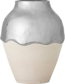 Vază crem/argintie din gresie (înălțime 26 cm) Silvio – Bloomingville