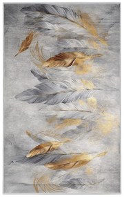 Covor gri/auriu lavabil 120x180 cm Golden Feathers – Mila Home