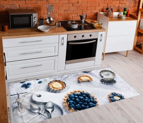 ANDRE 33570 covor lavabil Cupcake-uri, bucatarie, anti-alunecare - argint / bej