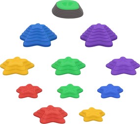 ZONEKIZ Set de pietre de călcat pentru copii de la 3 ani, 11 pietre, antiderapante, până la 80 kg, design stea de mare | Aosom Romania